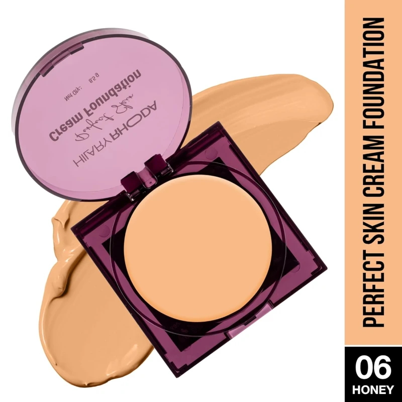 Hilary Rhoda Perfect Skin Cream Foundation | Buildable Coverage & Lightweight | Waterproof & Matte Finish | Blendable Foundation - 8.5g (Honey - Shade 06) thumbnail 2